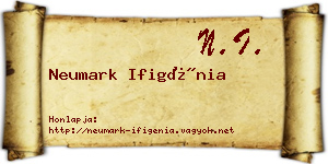 Neumark Ifigénia névjegykártya